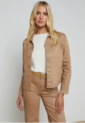 La1431 Coated Denim Jacket - Cappuccino