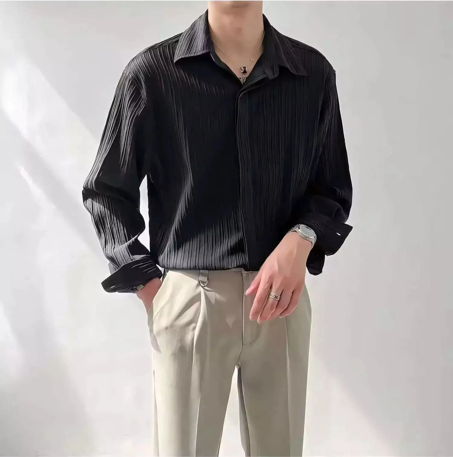 Mandarin Collared Apricot Shirt