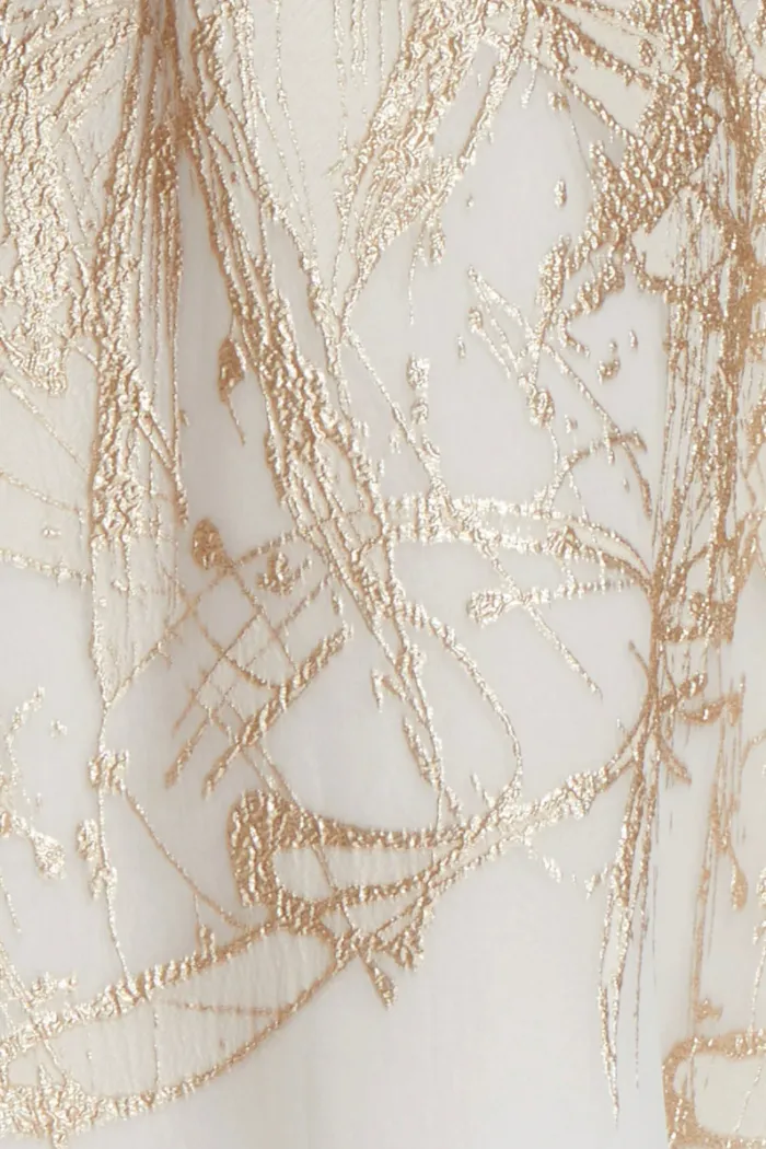 Metallic Organza Jacquard A-Line Dress