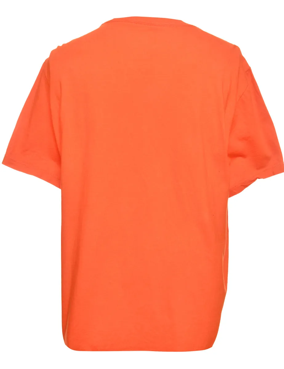 Orange Nike Printed T-shirt - XL