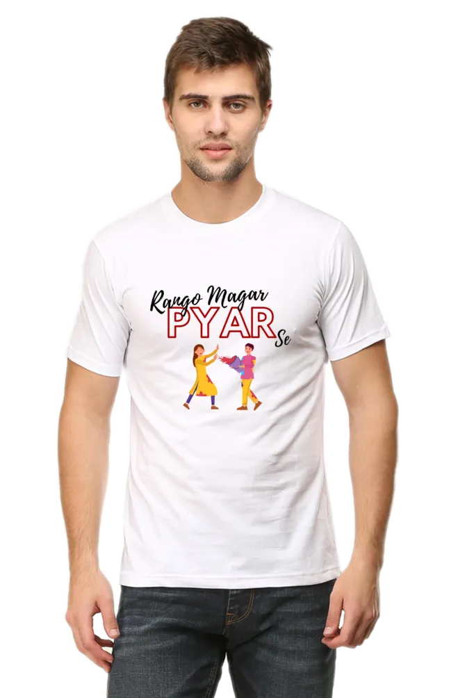 Rango Magar Pyar Se Holi T-shirt for men