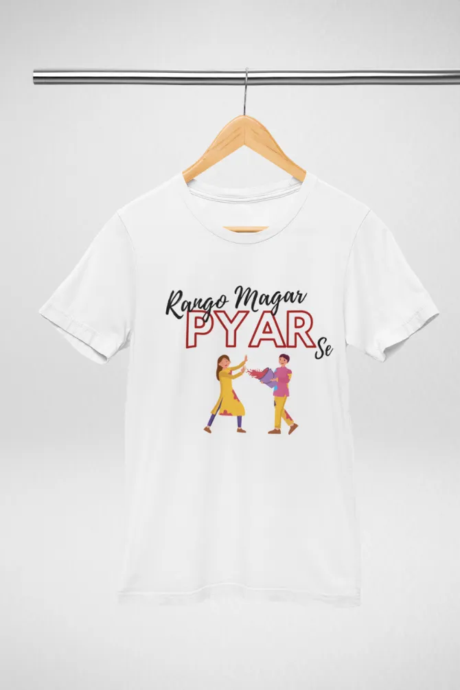 Rango Magar Pyar Se Holi T-shirt for men