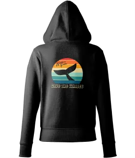 Retro 'Save The Whales' Women's Zip Hoodie