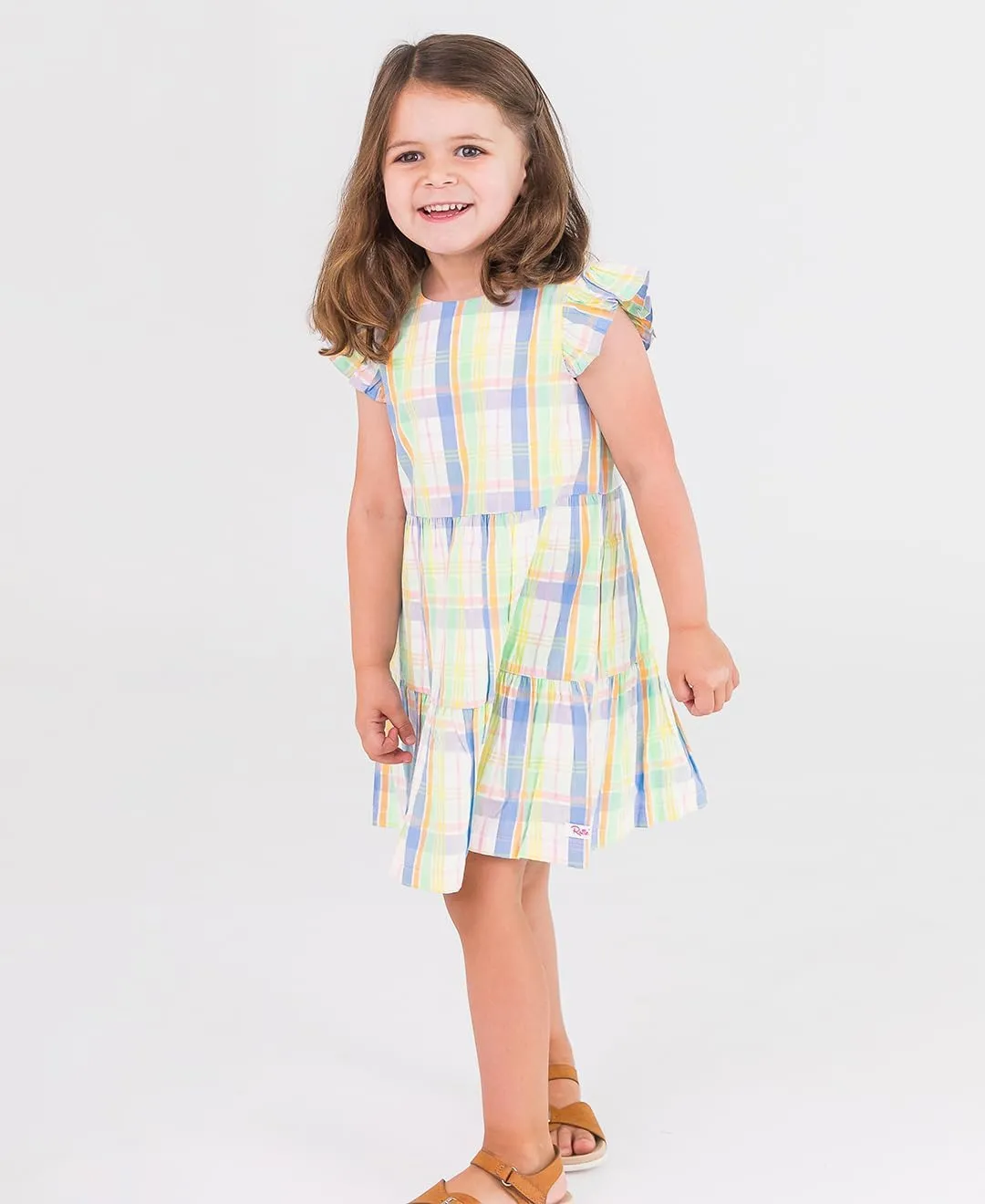 RuffleButts Baby/Toddler Girls Spring Summer Sleeveless Style Dress