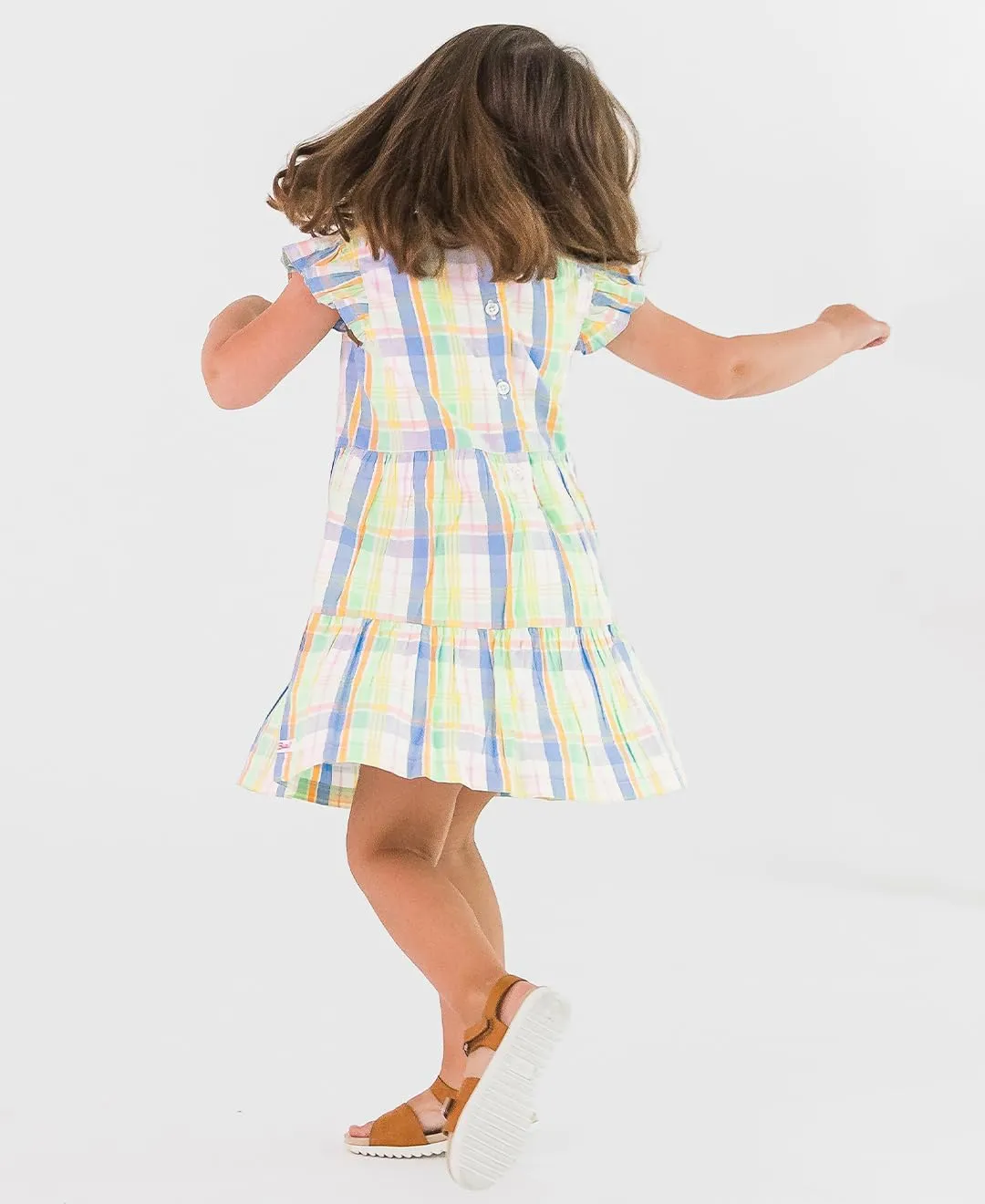 RuffleButts Baby/Toddler Girls Spring Summer Sleeveless Style Dress