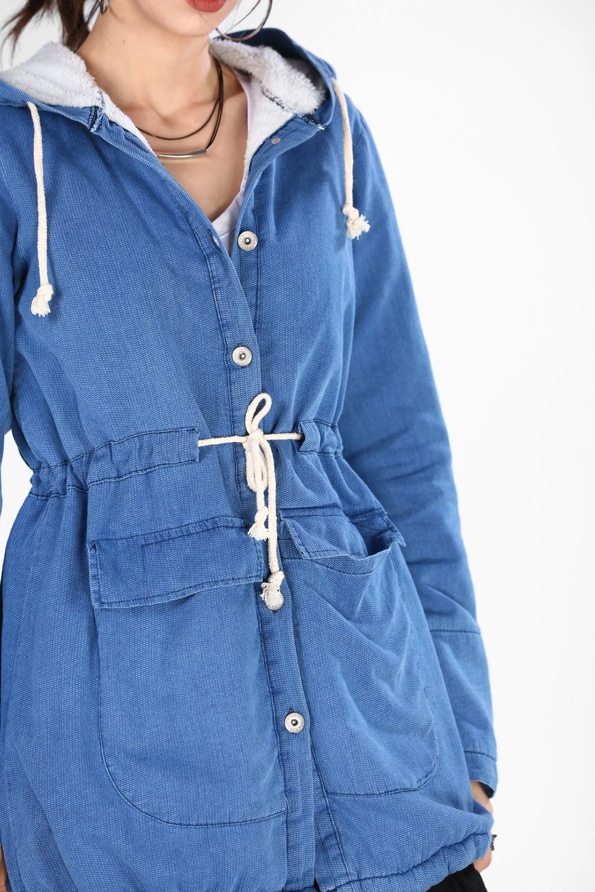 Sidiou Group Women Inner Wool Denim Jacket