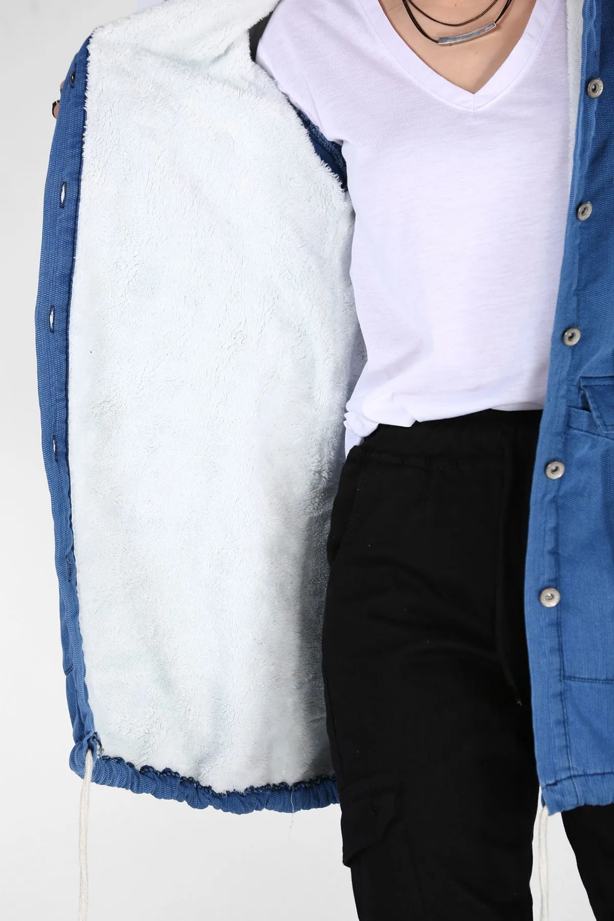 Sidiou Group Women Inner Wool Denim Jacket