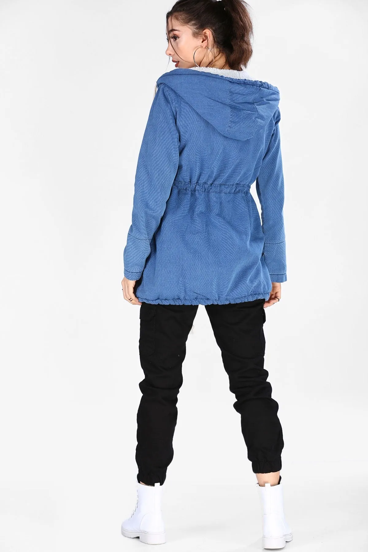 Sidiou Group Women Inner Wool Denim Jacket