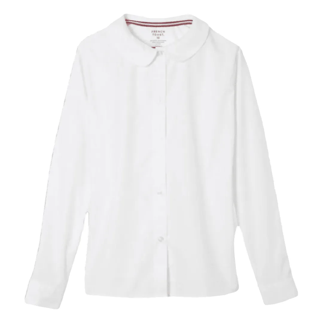 St. Mary's Catholic School - Girl's Plus Size Long Sleeve Peter Pan Blouse - No Logo