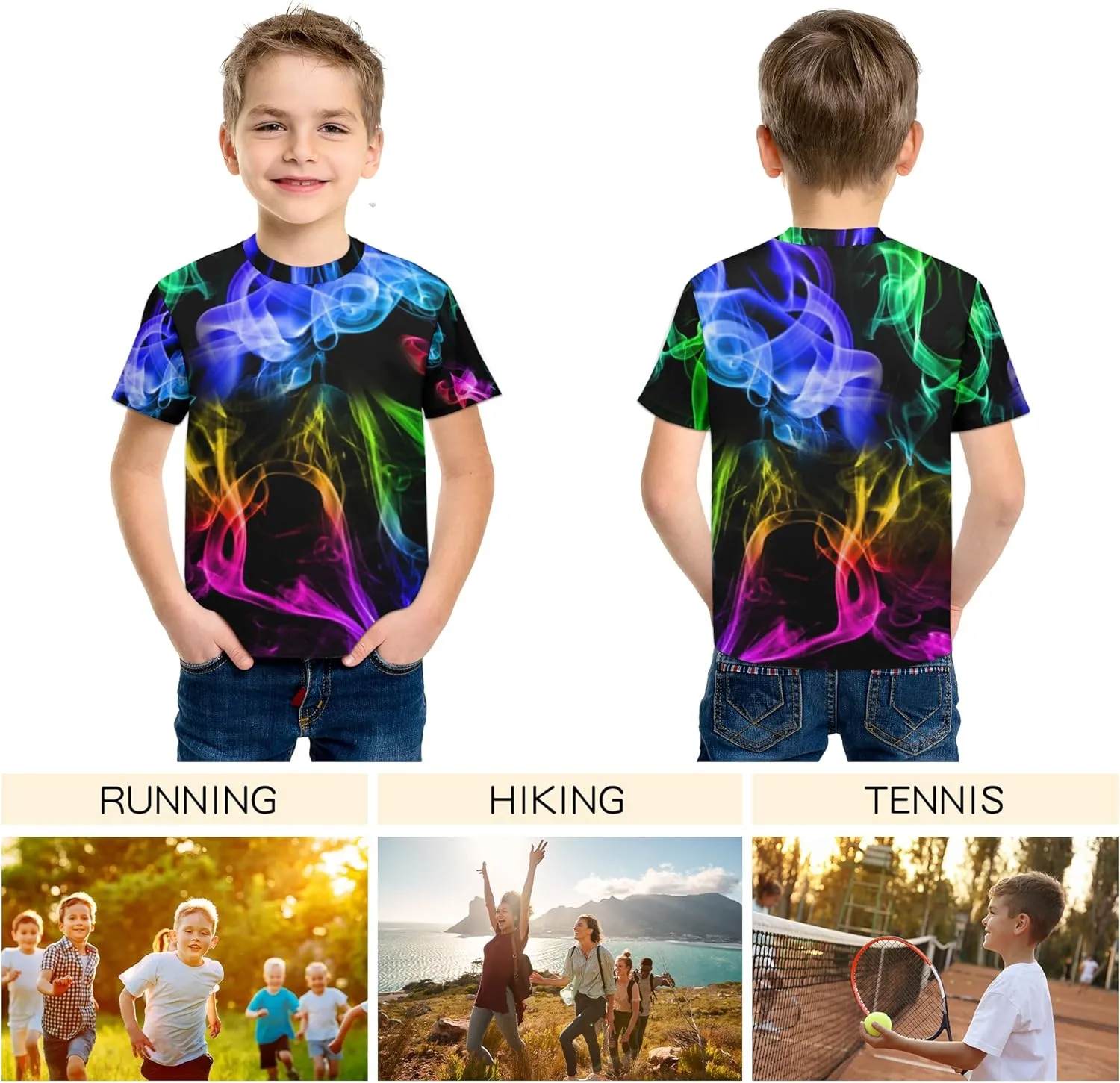 Tiannee Printed Boys T-Shirt, Kids' T-Shirt for Boys, Lightweight Tee for Kids