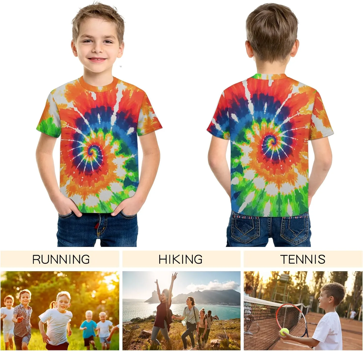 Tiannee Printed Boys T-Shirt, Kids' T-Shirt for Boys, Lightweight Tee for Kids