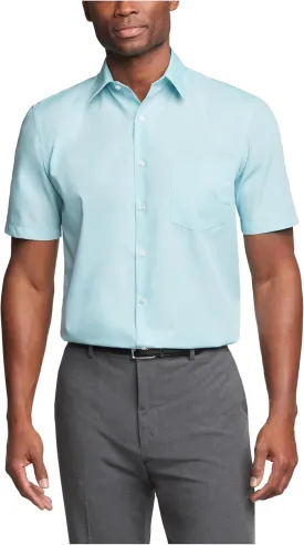 Van Heusen Men's Short Sleeve Dress Shirt Regular Fit Poplin Solid