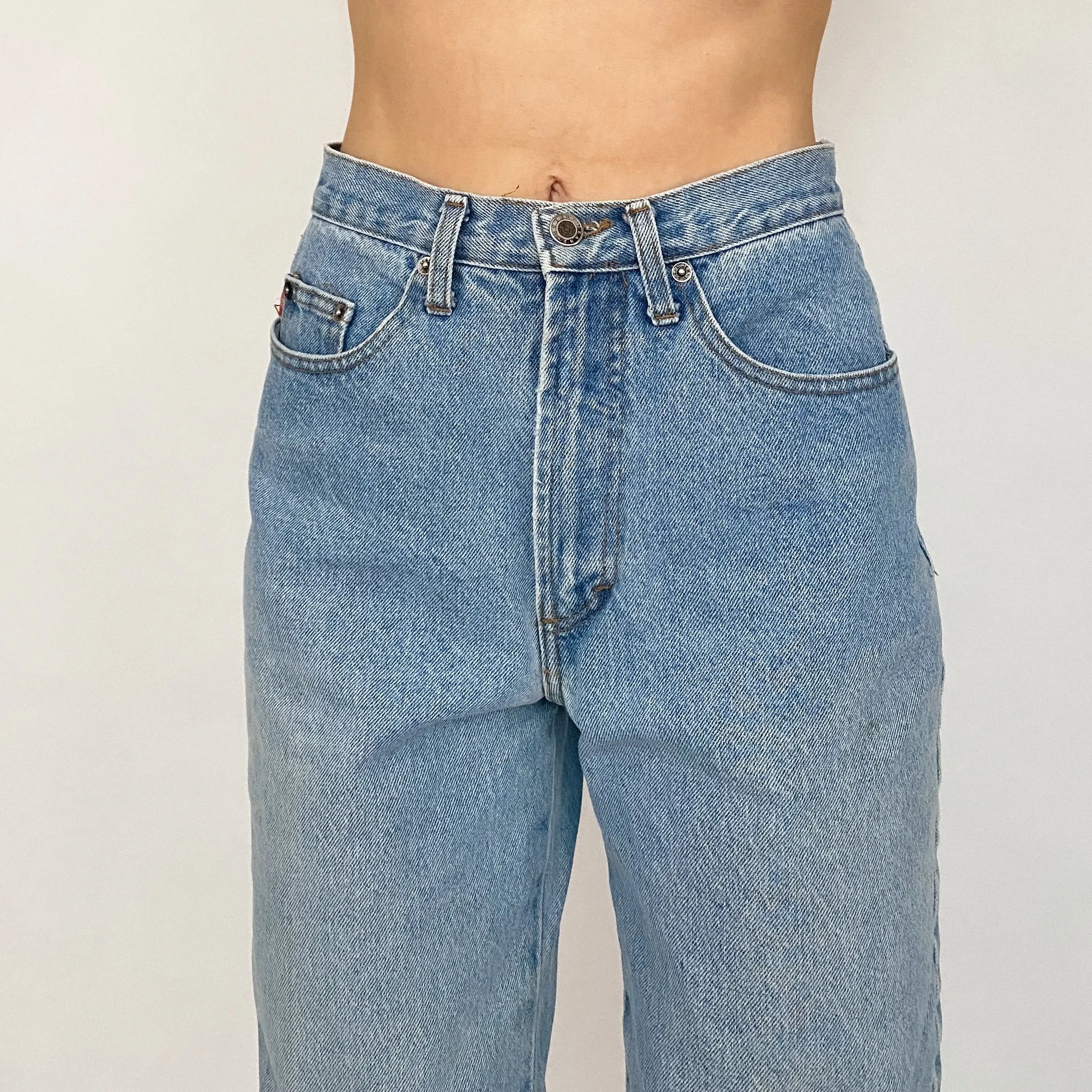 vintage high rise light wash jeans - size 26
