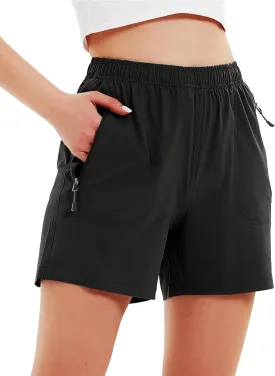 Women's 5" 7" Hiking Cargo Shorts Quick Dry Lightweight Athletic Outdoor Shorts for Workout with Zipper Pockets